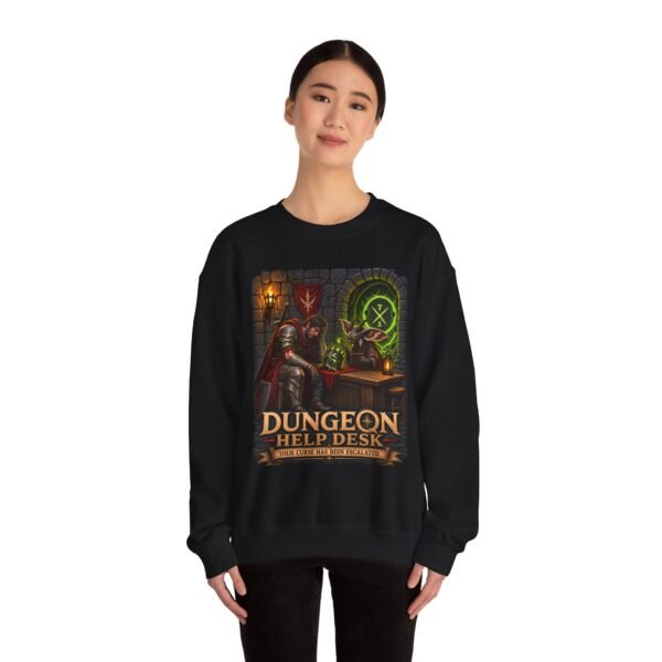 Dungeon Help Desk Crewneck Sweatshirt — RPG Gamer Cozy Pullover