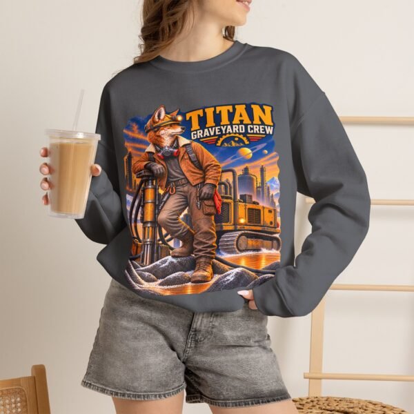 Titan Graveyard Crew Sweatshirt — Construction Equipment & Operator Graphic Crewneck
