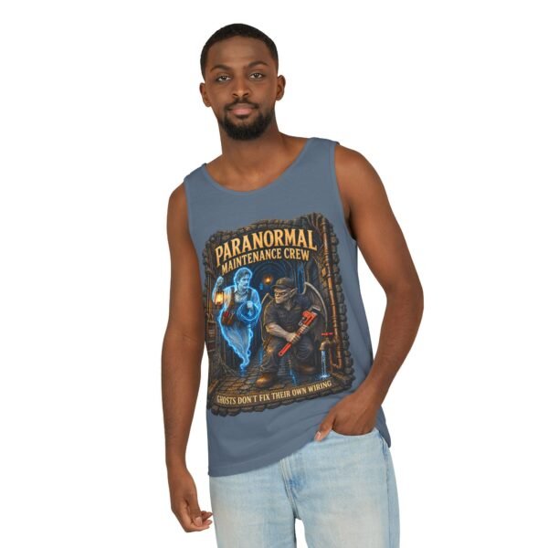 Paranormal Maintenance Crew Tank Top — "Ghosts Don’t Fix Their Own Wiring" Paranormal Repair Graphic
