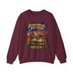 Interplanetary Pit Stop Crewneck Sweatshirt — Retro Space Roadtrip Graphic