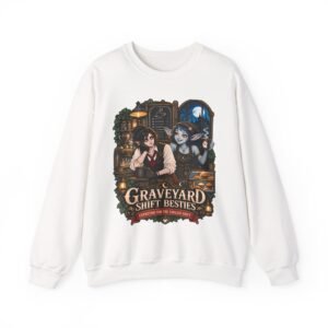 Graveyard Shift Besties Crewneck Sweatshirt — Cute Goth Friendship Graphic