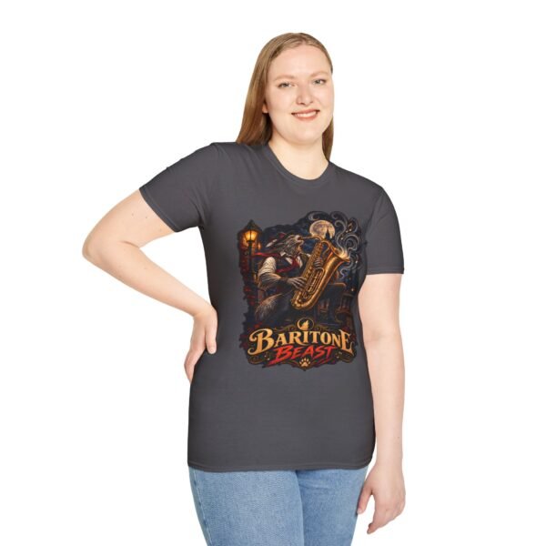 Baritone Beast T-Shirt — Vintage Jazz Saxophone Night Music Tee