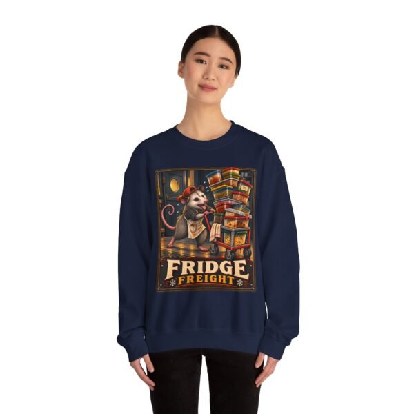 Fridge Freight Crewneck Sweatshirt — Cute Possum Delivery Vintage Poster