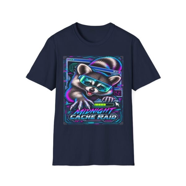 Midnight Cache Raid T‑Shirt — Neon Cyber Raccoon Graphic Tee
