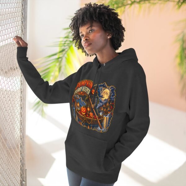 Pumpkin Ferry Keeper Hoodie – Halloween Pumpkin Boat Graphic Hoodie