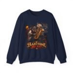 Baritone Beast Sweatshirt — Retro Jazz Saxophone Graphic Crewneck