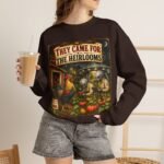 They Came For The Heirlooms Crewneck Sweatshirt — Vintage Garden Harvest Graphic