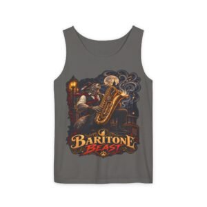 Baritone Beast Tank Top — Vintage Jazz Saxophone Musician Graphic