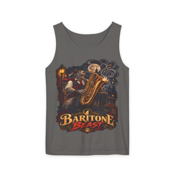 Baritone Beast Tank Top — Vintage Jazz Saxophone Musician Graphic