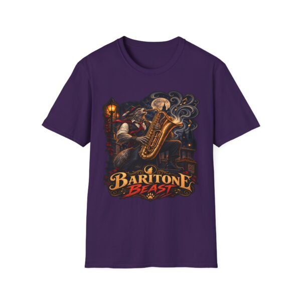 Baritone Beast T-Shirt — Vintage Jazz Saxophone Night Music Tee