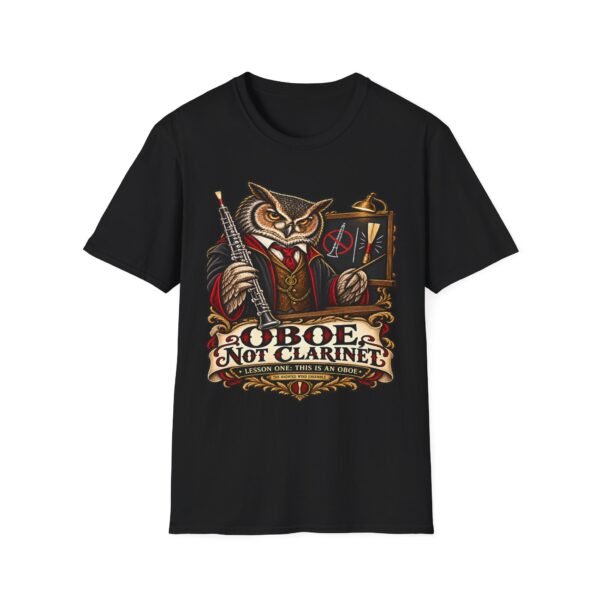 Owl Conductor T-Shirt — “Oboes Not Clarinets” Vintage Musician Tee
