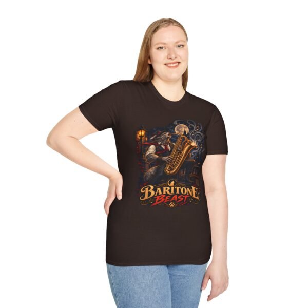 Baritone Beast T-Shirt — Vintage Jazz Saxophone Night Music Tee