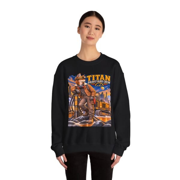 Titan Graveyard Crew Sweatshirt — Construction Equipment & Operator Graphic Crewneck