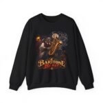 Baritone Beast Sweatshirt — Retro Jazz Saxophone Graphic Crewneck