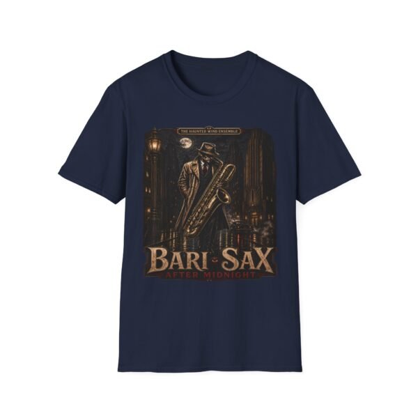Bari-Sax Jazz T-Shirt — Vintage Haunted Jazzman Graphic Tee