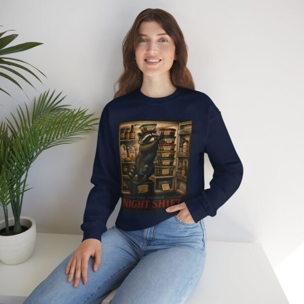 Night Shift Crewneck Sweatshirt — Vintage Bear Night Worker Graphic