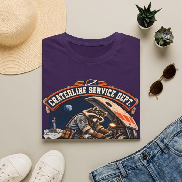 Craterline Service Dept. T-Shirt — Vintage Space Raccoon Mechanic Tee