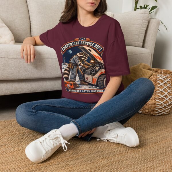 Craterline Service Dept. T-Shirt — Vintage Space Raccoon Mechanic Tee