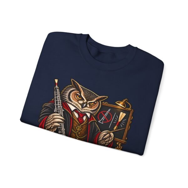 Clarinet Oboe Owl Crewneck Sweatshirt — “Oboe Not Clarinet” Vintage Music Teacher Gift
