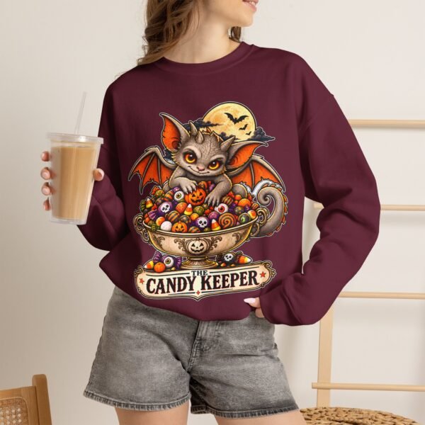 Candy Keeper Sweatshirt — Cute Bat Cat Halloween Crewneck