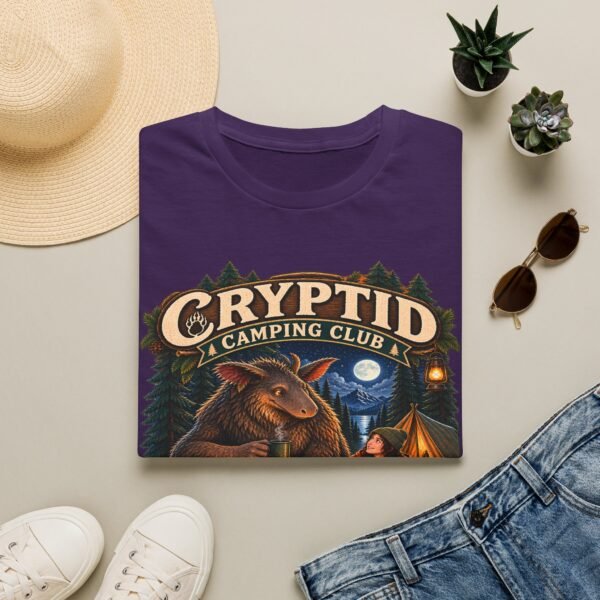 Cryptid Camping Club T-Shirt — Retro Bigfoot Sasquatch Camp Graphic Tee