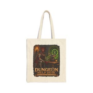 Dungeon Help Desk Tote Bag — Funny RPG Gamer Cotton Canvas Tote