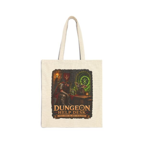 Dungeon Help Desk Tote Bag — Funny RPG Gamer Cotton Canvas Tote