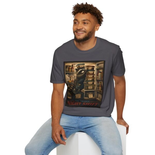 Night Shift Raccoon T-Shirt — Vintage Animal Illustration Tee