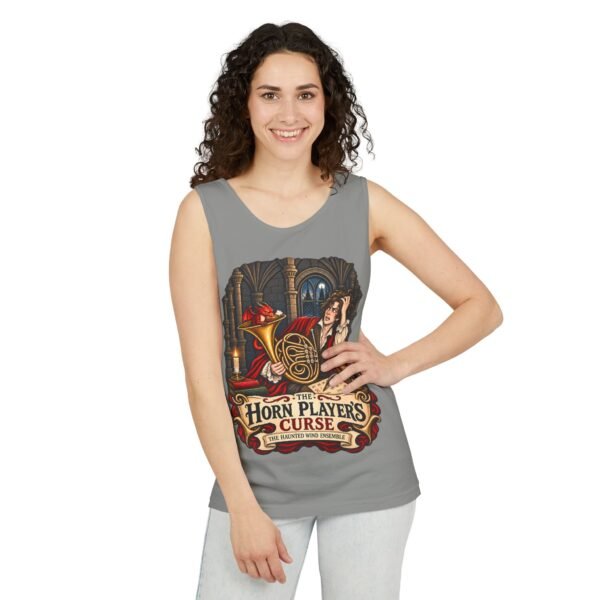 Horn Player's Curse Tank Top — Gothic Horn Music Graphic Tee