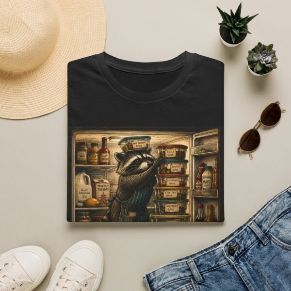 Night Shift Raccoon T-Shirt — Vintage Animal Illustration Tee