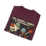 Halloween Alien Crew T‑Shirt — “The Doorbell Works in Zero Gravity” Retro Space Costume Tee