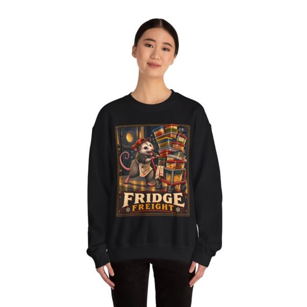 Fridge Freight Crewneck Sweatshirt — Cute Possum Delivery Vintage Poster