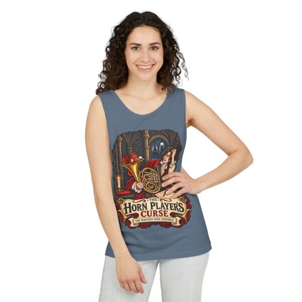 Horn Player's Curse Tank Top — Gothic Horn Music Graphic Tee