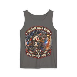 Spaceyard Repair Works Tank Top — "Mag Boots On, Torch Lit" Vintage Mechanic Graphic