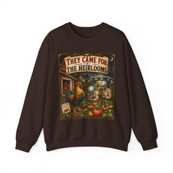They Came For The Heirlooms Crewneck Sweatshirt — Vintage Garden Harvest Graphic