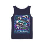Midnight Cache Raid Tank Top — Retro Neon Raccoon Graphic Tank
