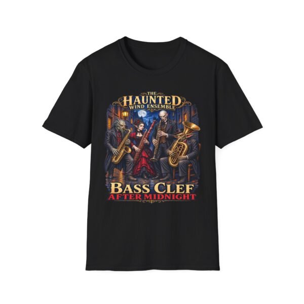 Haunted Wind Ensemble T-Shirt — "Bass Clef After Midnight" Gothic Band Tee