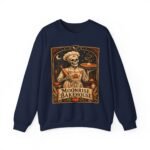 Moonrise Bakehouse Sweatshirt — Halloween Skeleton Baker Pullover