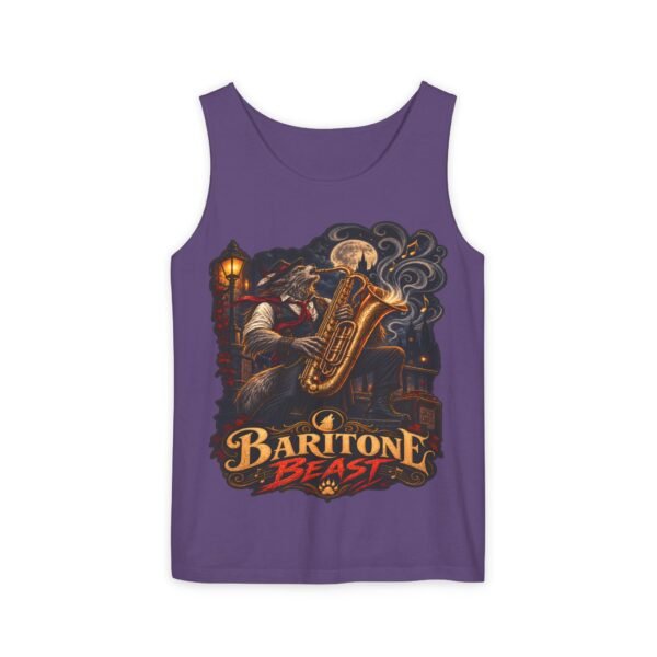Baritone Beast Tank Top — Vintage Jazz Saxophone Musician Graphic