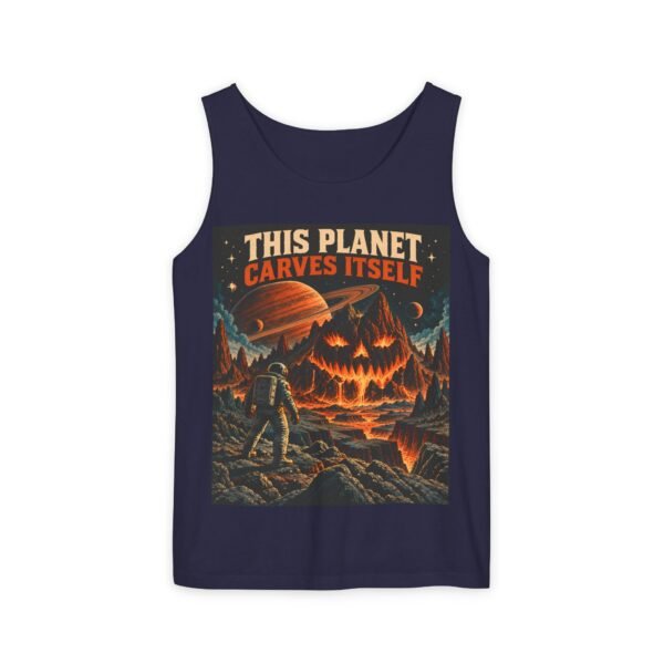 Halloween Astronaut Tank – "This Planet Carves Itself" Graphic Tank Top