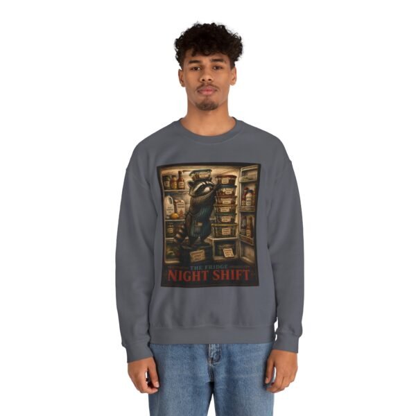 Night Shift Crewneck Sweatshirt — Vintage Bear Night Worker Graphic