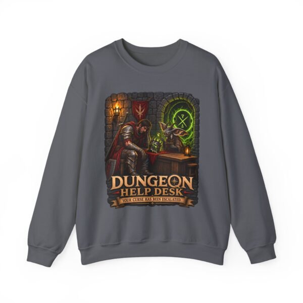 Dungeon Help Desk Crewneck Sweatshirt — RPG Gamer Cozy Pullover