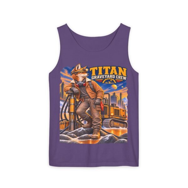 Titan Graveyard Crew Tank Top — Construction Fox Graphic Worksite Tee