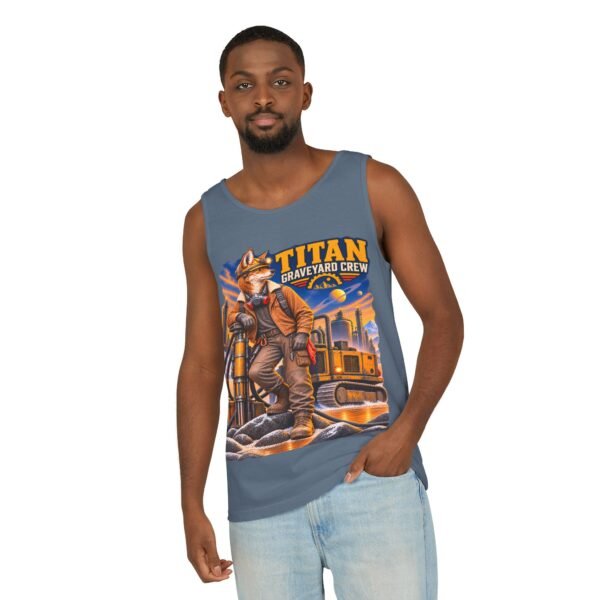 Titan Graveyard Crew Tank Top — Construction Fox Graphic Worksite Tee