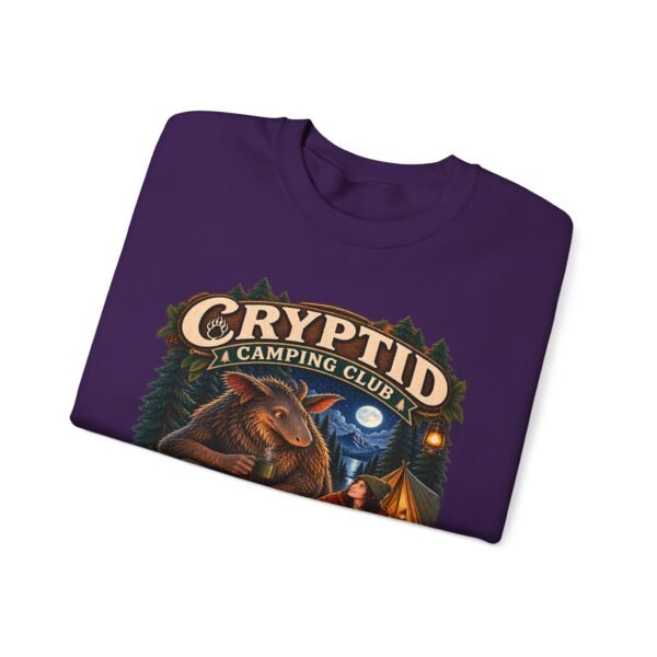 Cryptid Camping Club Sweatshirt — 'We Share the Campsite Now' Cozy Crewneck