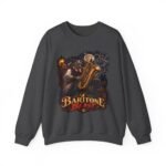 Baritone Beast Sweatshirt — Retro Jazz Saxophone Graphic Crewneck