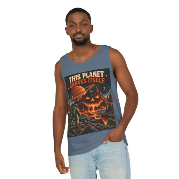 Halloween Astronaut Tank – "This Planet Carves Itself" Graphic Tank Top