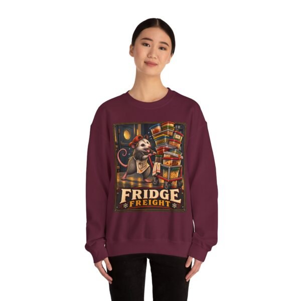 Fridge Freight Crewneck Sweatshirt — Cute Possum Delivery Vintage Poster