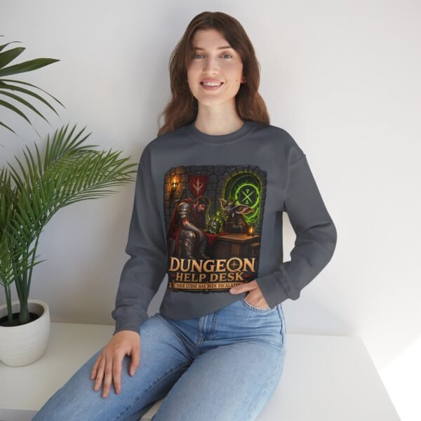 Dungeon Help Desk Crewneck Sweatshirt — RPG Gamer Cozy Pullover