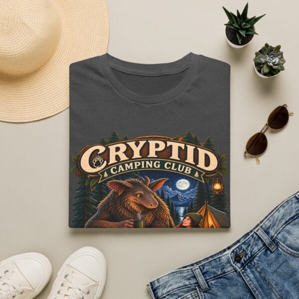 Cryptid Camping Club T-Shirt — Retro Bigfoot Sasquatch Camp Graphic Tee